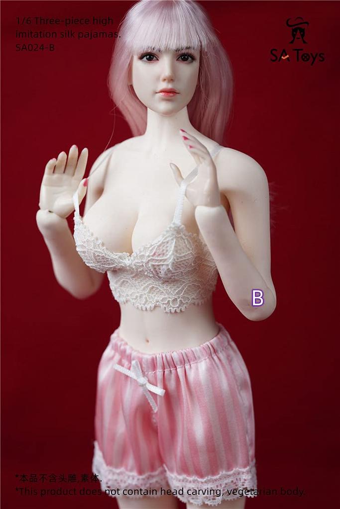 Аксессуары для игрушек SA024B Сексуальная шелковая одежда кружевной корсет и брюки красивая одежда голова и обувь не [TOYBARJAPAN] 1/6 фигурки/SA пижамы/комната