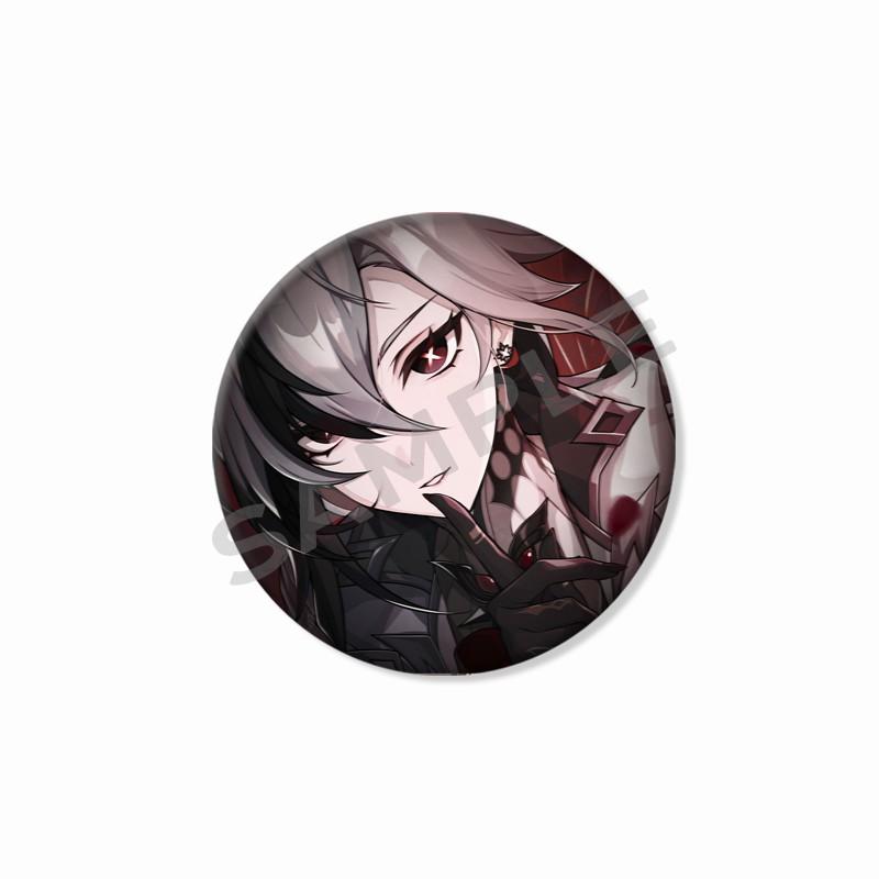 Creative Game Genshin Impact Brooch Cute Arlecchino Figure Lapel Pins Backpack Shirt Clothes Accessories Badge Collectible Gifts