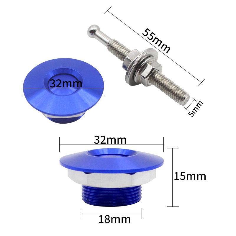 4Pcs 25/30/32mm Car Push Button Bonnet Hood Pin Quick Release Latch Lock Clip Kit Aluminum Engine Exterior Parts Universal