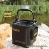 Portable Folding Fishing Bucket with Lid for Water Scooping and Fish Storage