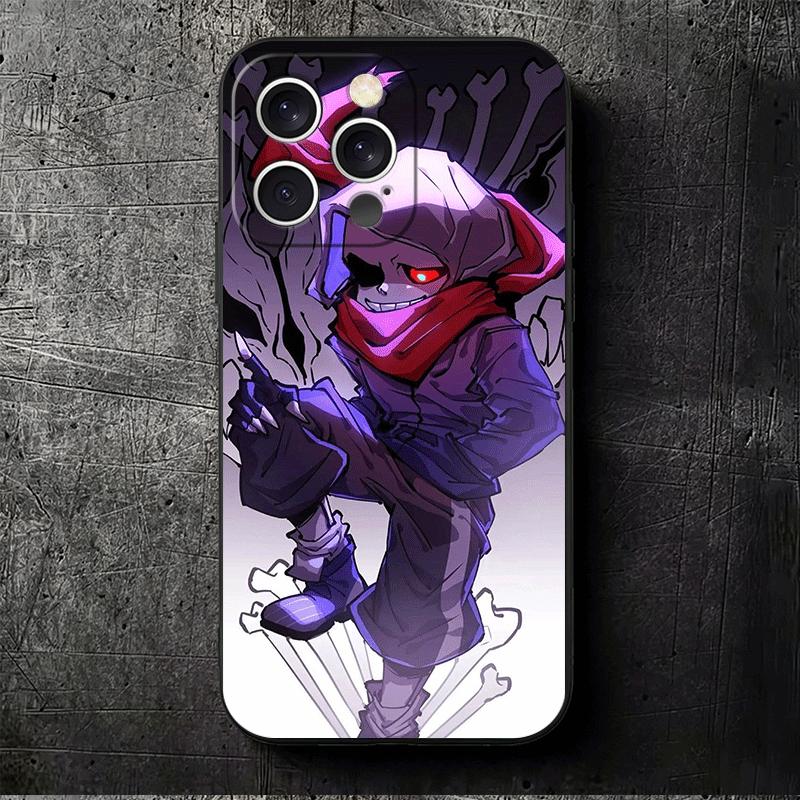 Мягкий чехол для телефона U-Undertale S-Sans для iPhone 16 16E 17 Air 15 Pro Max 14 Plus 13 Mini 11 12 7 Черный Чехол Задняя Панель