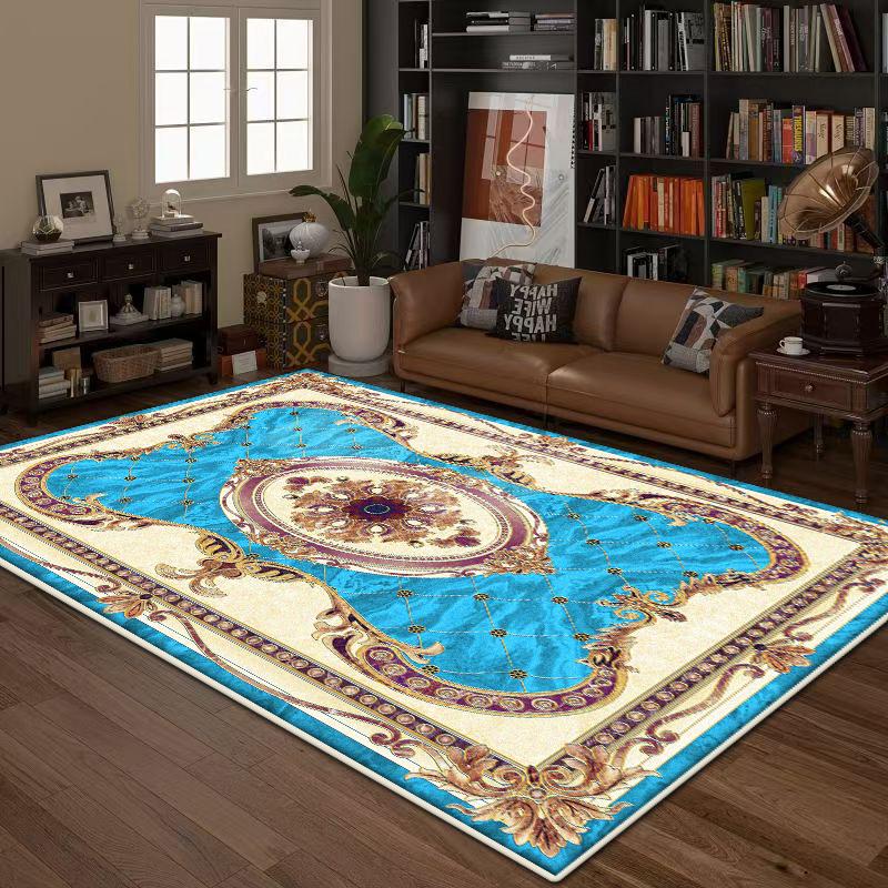Living Room Rug European Style Large Size Coffee Tables Mat Non-slip Room Decoration Aesthetic Bedroom Carpet Machine Washable