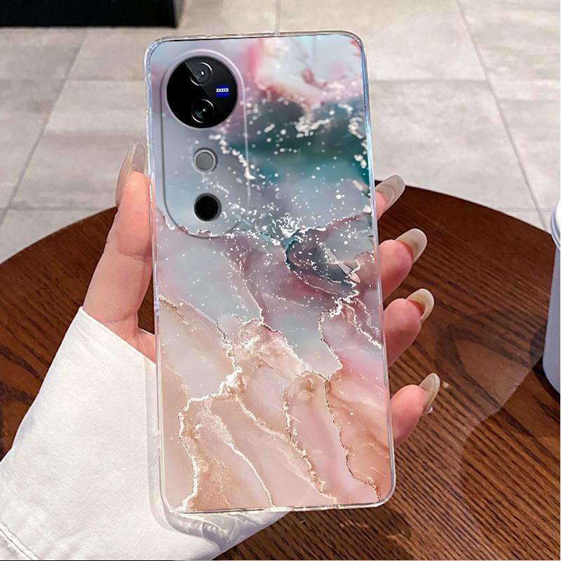 Чехол для VIVO V40 5G Задняя крышка VIVO V40 Pro 5G Милый Кот Любовь Кролик Забавные Мультфильмы Корпус Ультратонкий Прозрачный Мягкий ТПУ Чехол для Телефона