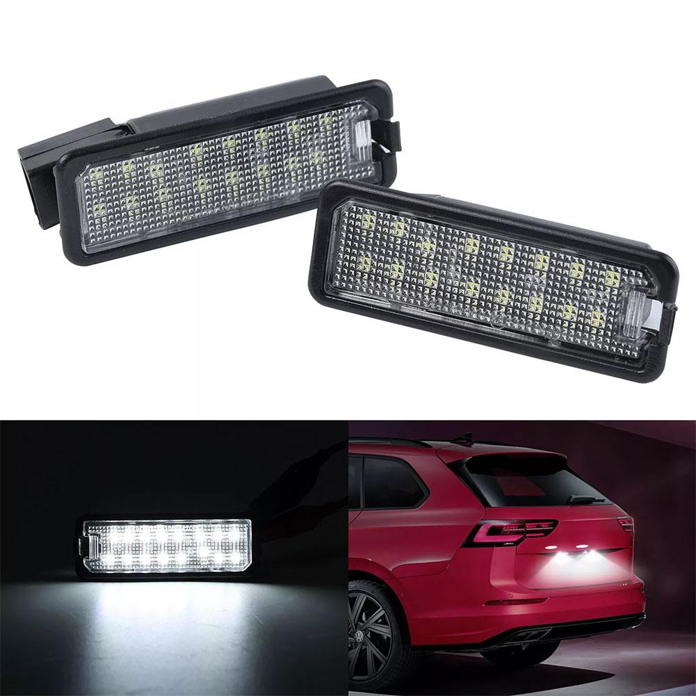 Car License Plate Lights LED Lamp 12V For VW Golf 5 6 MK7 Leon 7 MK4 XL Seat 4 Suoerb CC Altea I4M2