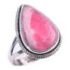 Natural Rhodochrosite Gemstone Handmade 925 Solid Sterling Silver Ring S.10 A8U75