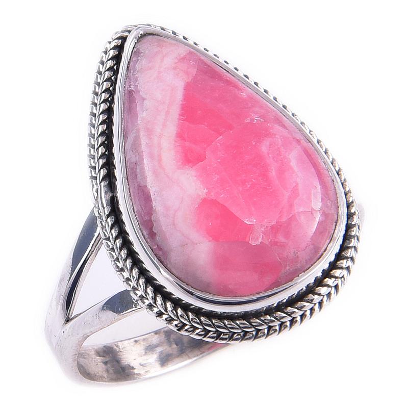 Natural Rhodochrosite Gemstone Handmade 925 Solid Sterling Silver Ring S.10 A8U75