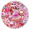 50 Sweet Valentine'S Day Themed Pp Waterproof Decorative Stickers Cute Love Bunny Chocolate Do Not Repeat Stickers