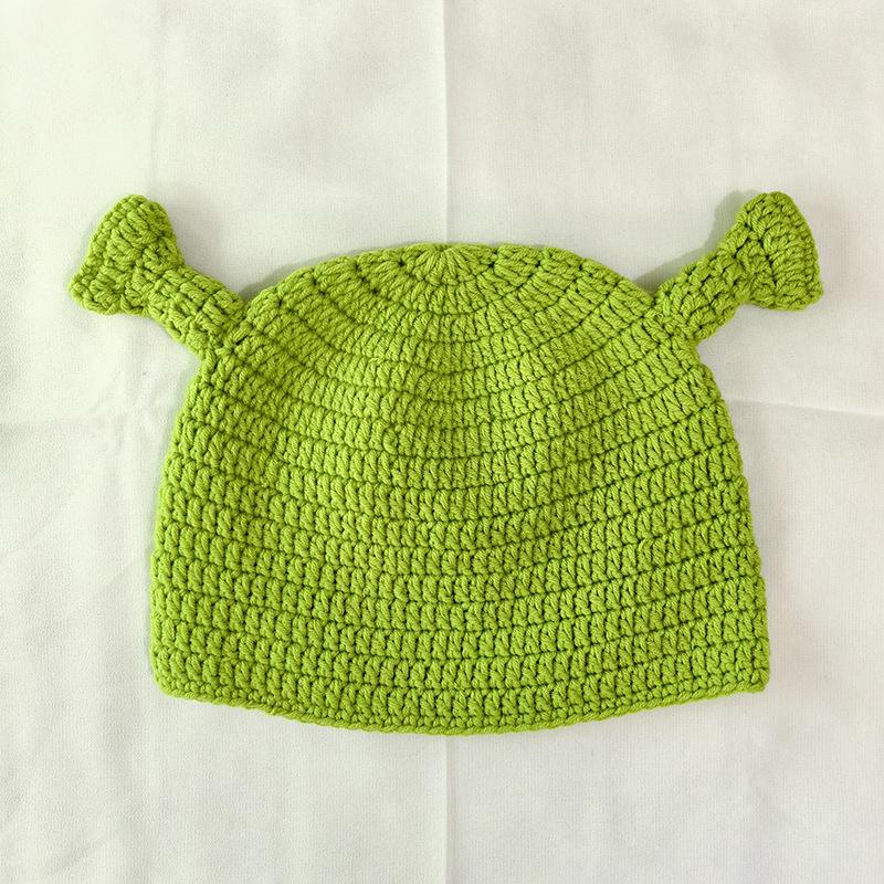 Balaclava Monster Shrek Hat Creative Funny Trumpet Caps Knitted Cap Halloween Carnival Party Roleplay Accessory Cosplay Props