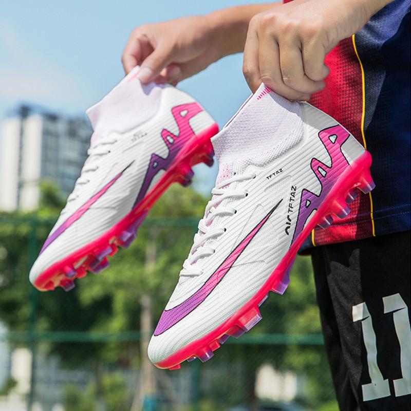 Sneakers Student Football Shoes Men's High Top Flying Weaving Training Nails Spikes 2025 Artificial Grass European Cup Crush