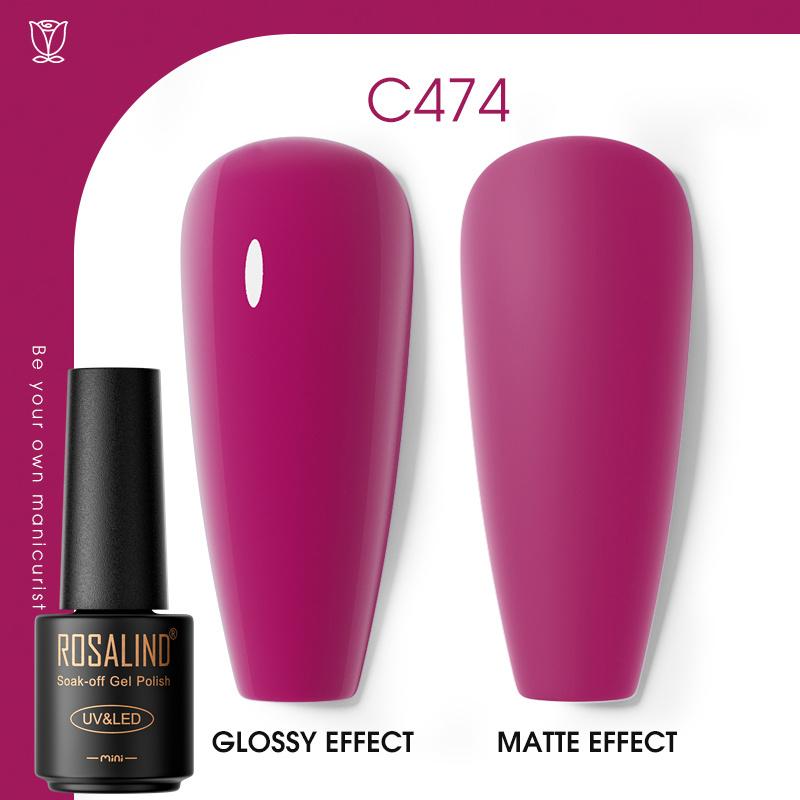 ROSALIND Красочный гель-лак для ногтей, блестящий гибридный лак, полуперманентный лак для ногтей, матовый верхний базовый слой, гель-лак для ногтей