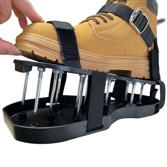 Обувь для аэрации газона Двухслойная обувь для аэрации с регулируемыми ремнями Пружинная основа из стали