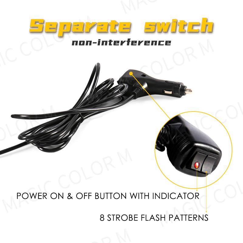 Super Bright Emergency Traffic Lights for Vehicles LED Strobe Warning Lights For Trucks Cars School Bus Magnetic Mount 12V-24V