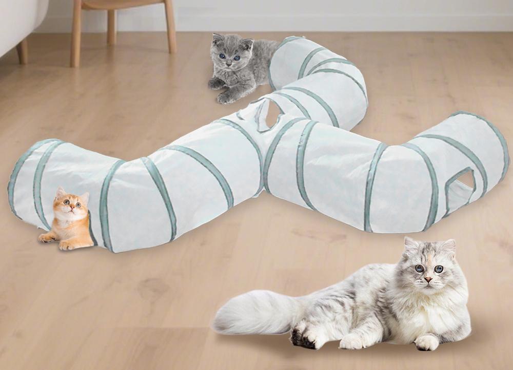 New Gray Faucet Tunnel Play Channel Toy Pet Supplies for Cats Chinchillas