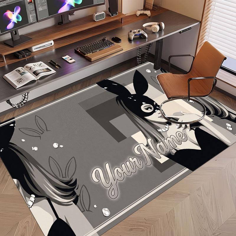 Custom Name Crystal Velvet Rug,Ariana Grande Comfortable Anti Slip Floor Mat For Room Decoration