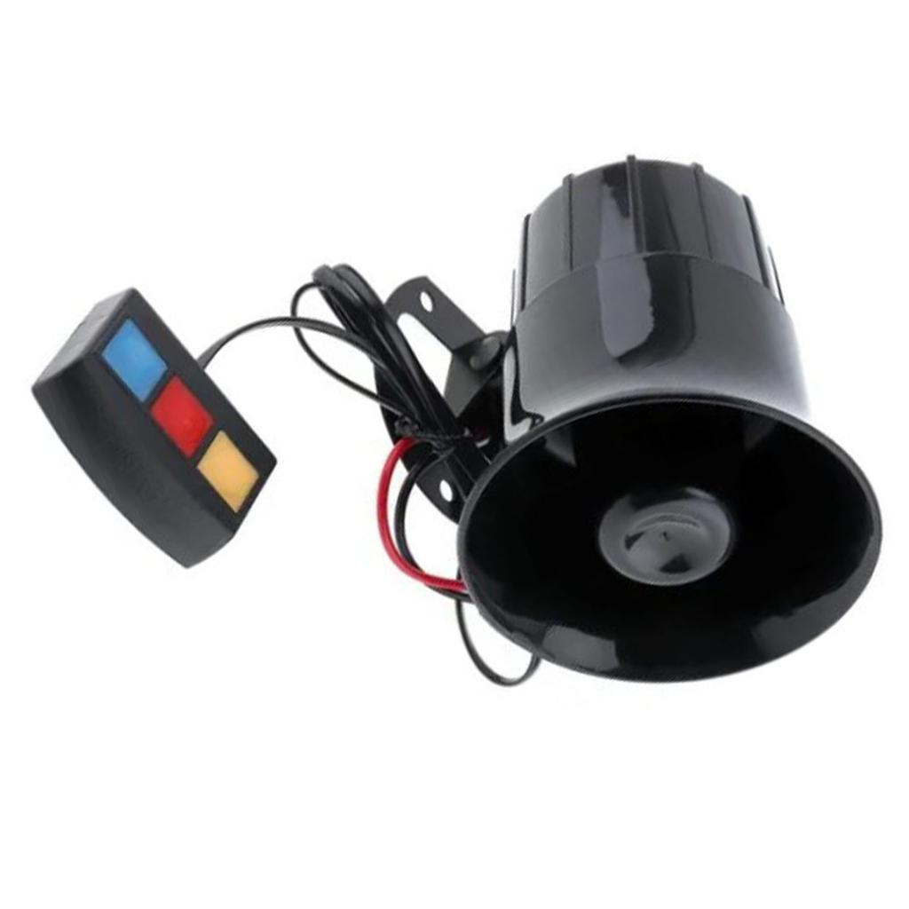 12V Car Alarm Horn Loud Sound Waterproof Dustproof 3 Tones Strong Voice for Motorcycle