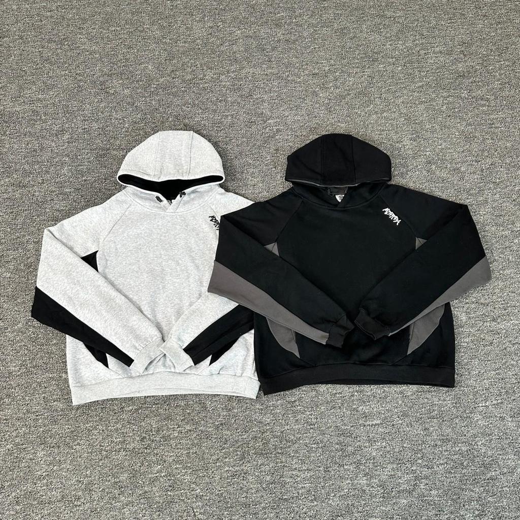 Модный Худи Mertra с вышитым логотипом, Color Block, Плюс Велюр, Унисекс, Теплый Свитшот Осень/Зима.