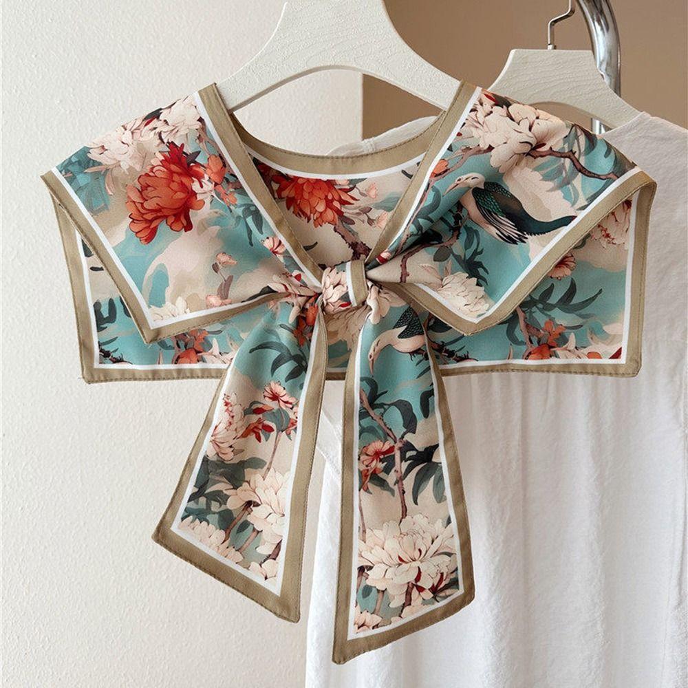 Floral Pattern Shirt Fake Collar Summer Shoulder Wraps New False Fake Collar Women