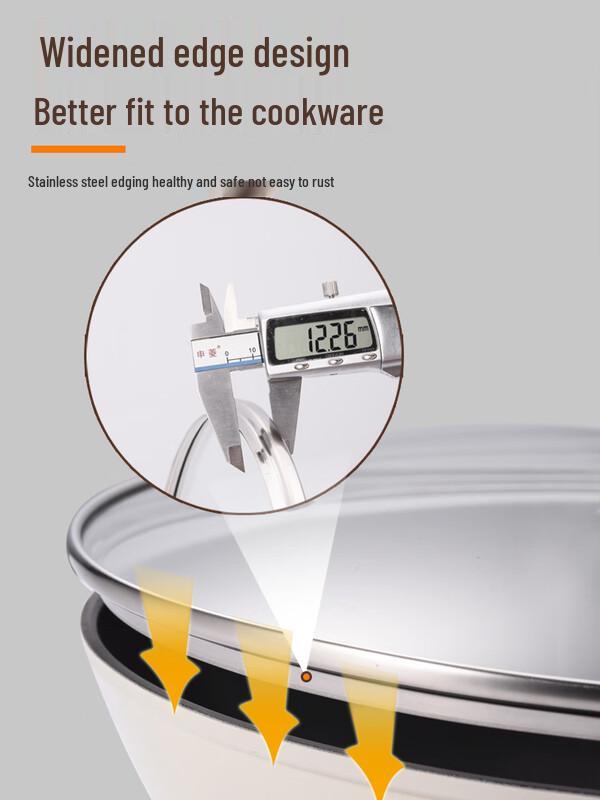 Universal Tempered Glass Pot Lid with Beech Wood Handle