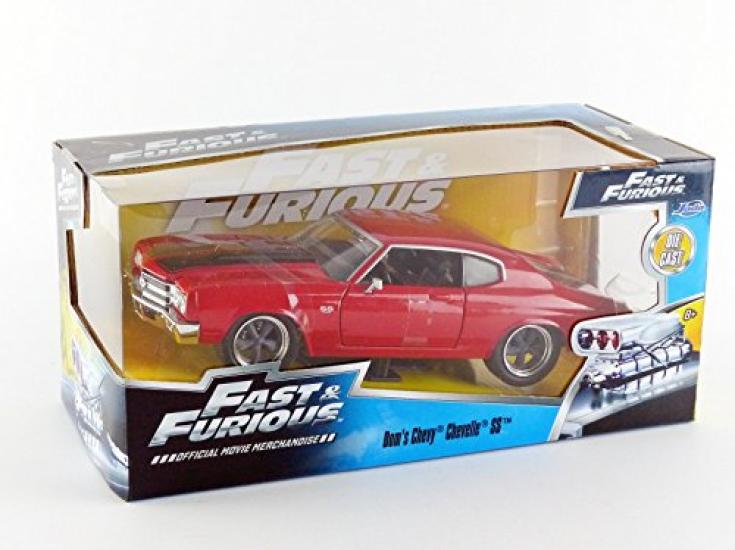 JADATOYS Форсаж Литой автомобиль CHEVY CHEVELLE SS 1970 Chevelle Красный Черный 124 DOM'S Красный/Черный