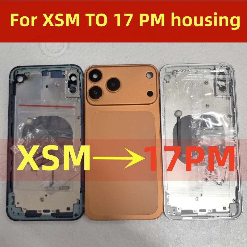Diy Housing for Iphone Xs Max To 17Pro Back Battery Middle Frame Replacement for Like 17Pro Style Back Shell 3 Cameras