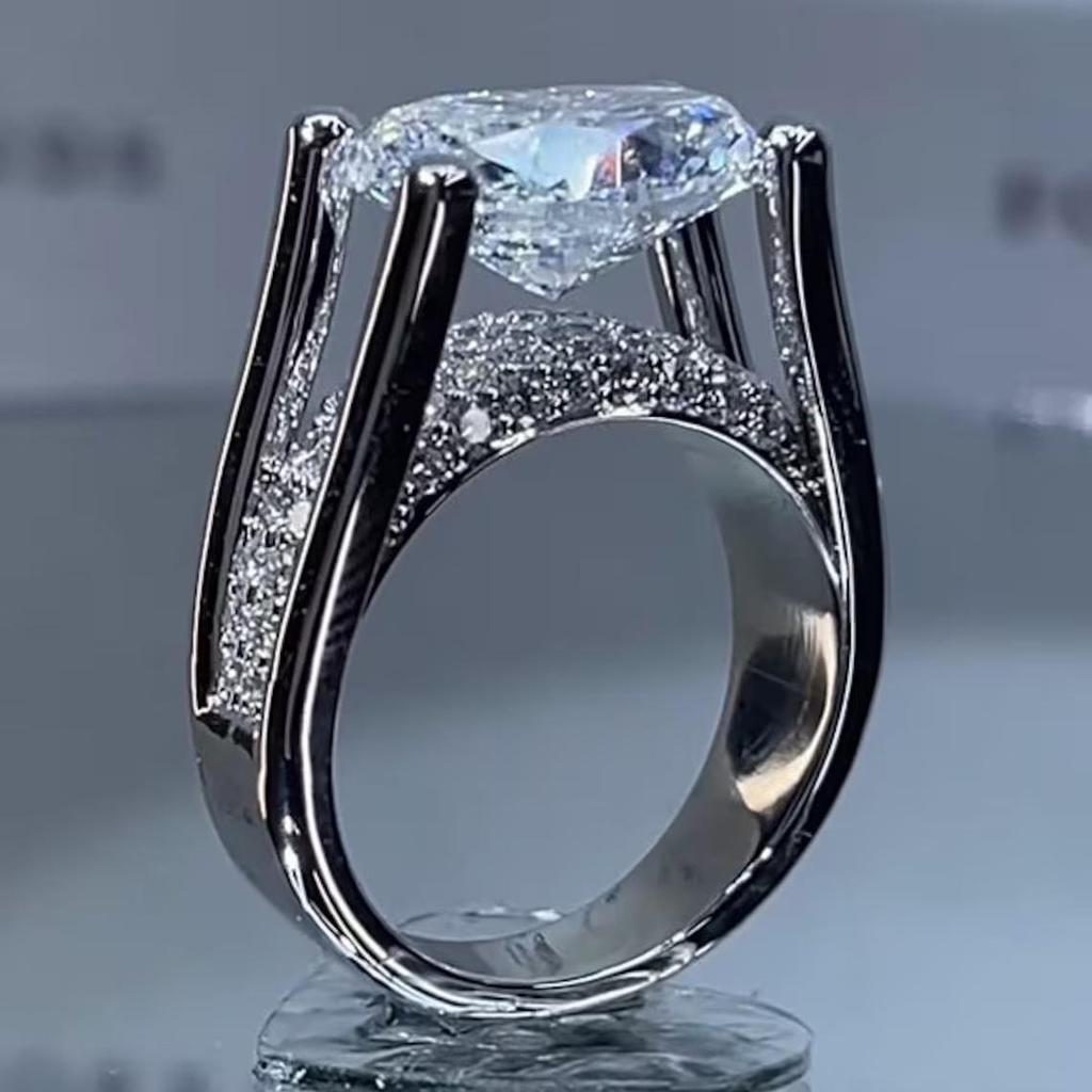 Обручальное кольцо с бриллиантом Zhenrong из высокоуглеродистого металла в форме яйца - Дизайн «Вечное сердце» для свадьбы или годовщины