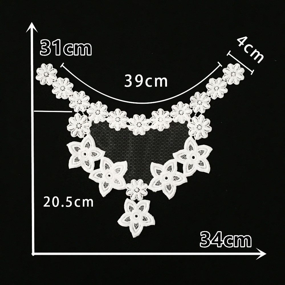 White I Milk Silk Embroidery Hollow Collar Sewing Lace Diy Decoration With Clothing Accessories Collar Accessories