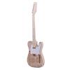 Unfinished Electric Guitar DIY Kit Basswood Body Burl Surface Maple Wood Neck & Fingerboard