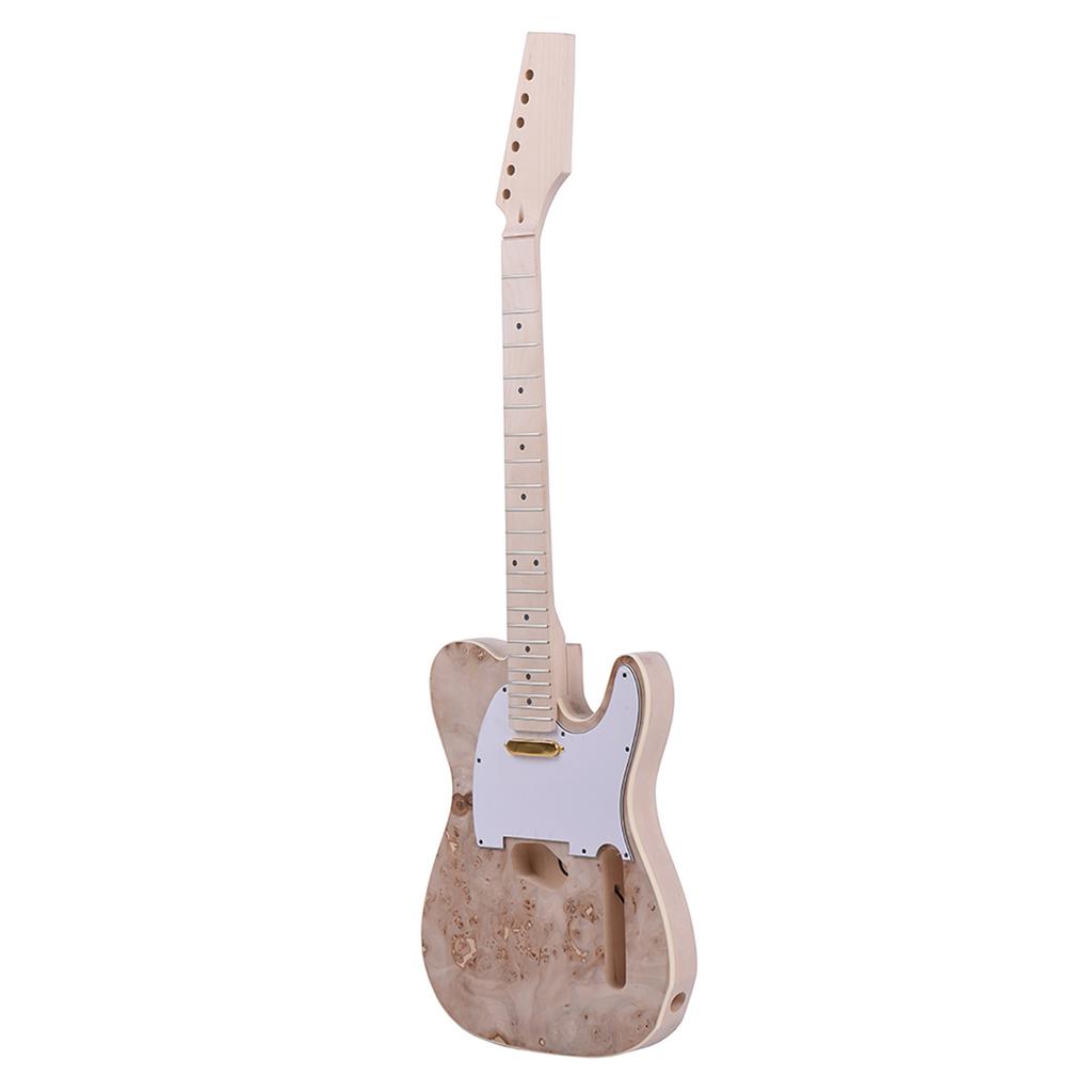 Незаконченный набор для самостоятельного изготовления электрогитары, корпус из липы, поверхность с капом, клен, гриф и накладка на гриф