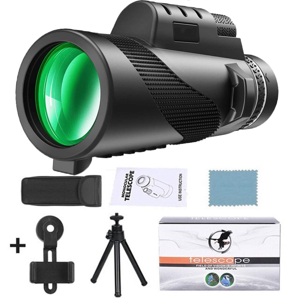 Outdoor Portable 80x100 Hd Monocular Telescope 258ft/1000yds 3500m/20000m Birdwatching Telescope For Hunting Camping Tourism