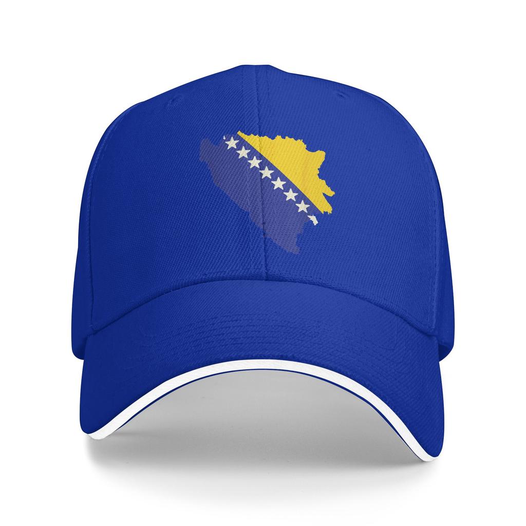 Women Unisex Bosnia and Herzegovina Flag Map Outdoor Hat Sun Baseball Caps Casual Baseball Cap Golf Hats