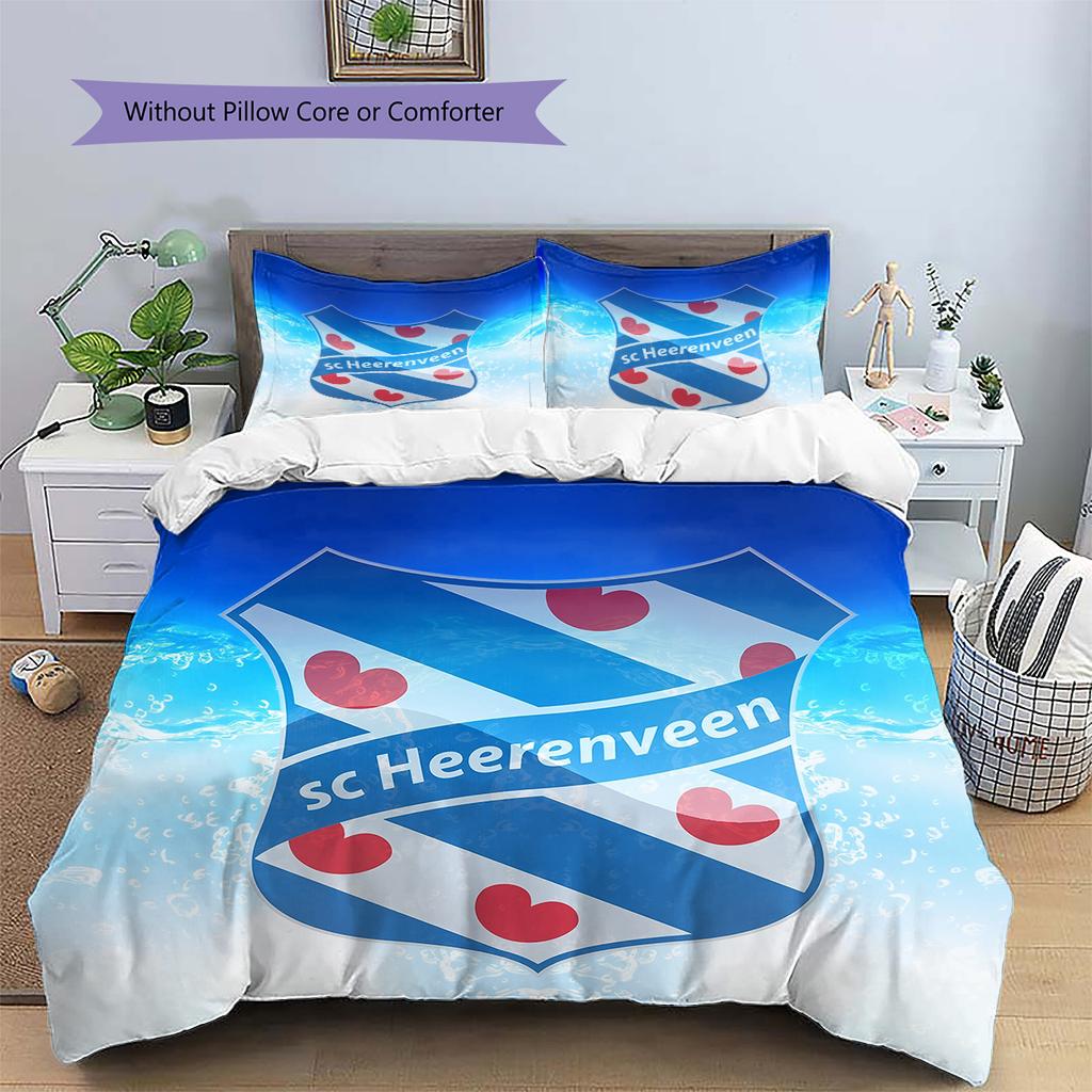 SC Heerenveen  Комплект постельного белья с рисунком  Декор для дома  Подарок (1 пододеяльник + 2 наволочки без наполнителя)