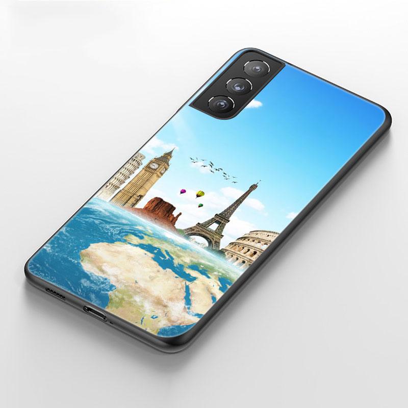 Забавный чехол для телефона с картой путешествий для Samsung Galaxy S20 S21 FE S10 Lite Note 20 10 Lite S8 S9 S10E S10 Plus, ультра черный мягкий чехол