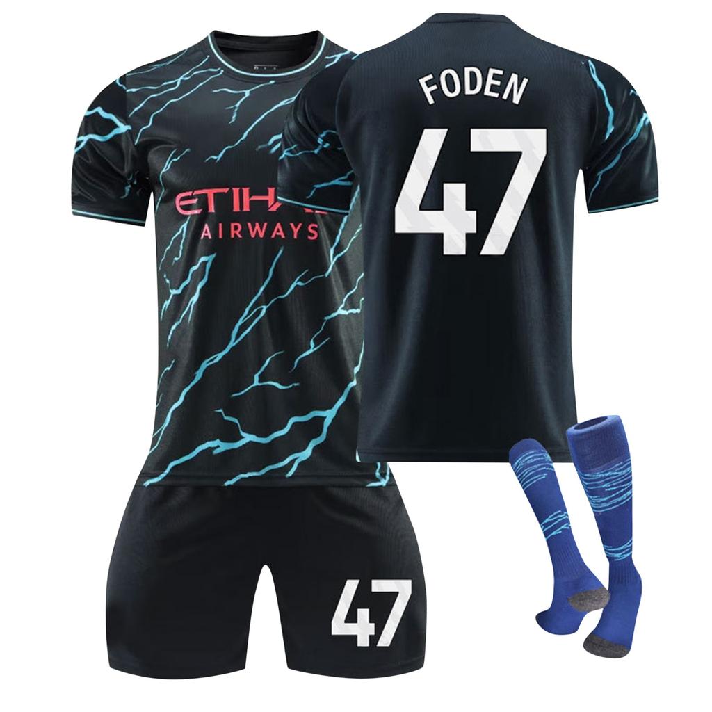 2324 Манчестер Сити 2 Выездные Футбольные Джерси Шорты Колготки Комплект Новый Шорты Колготки Взрослый Детский Размер Комплект
