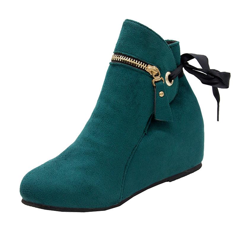 Модные ботинки женские ботильоны для женщин на танкетке зимняя обувь женские повседневные ботинки на молнии размер 35-43 Botas Mujer 559