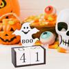 Деревянный календарь обратного отсчета на Хэллоуин, Адвент-календарь на Хэллоуин, тыква ручной работы, замок-призрак, настольное украшение