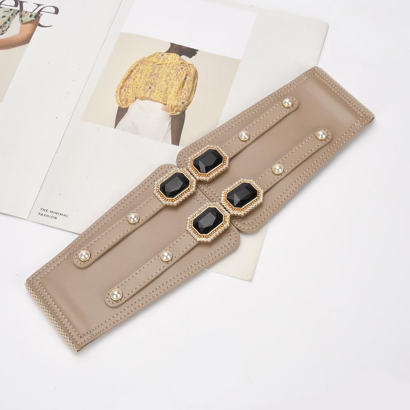 Пояс Женское платье Широкая талия Уплотнение Черный Декор с юбкой, эластичный пояс на талии, тонкий и простой