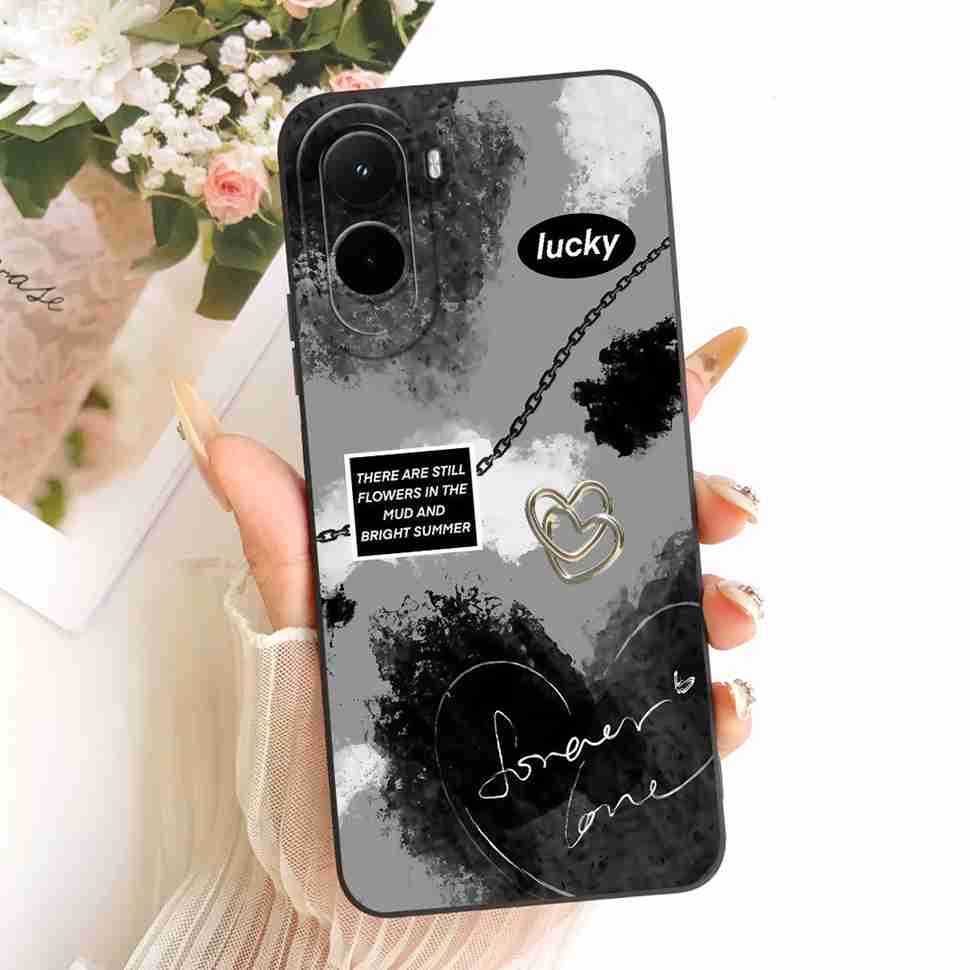Silicone Case For Xiaomi Poco M7 4G Case Cute Cat Flowers Soft Slim Phone Cases For Xiaomi Poco M7 PocoM7 4G Cover Bumper