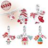 Медная Новогодняя Серия Санта-Клаус Пряничный Человечек Подвеска Шарм Бусина Украшение Подарок на День Святого Валентина