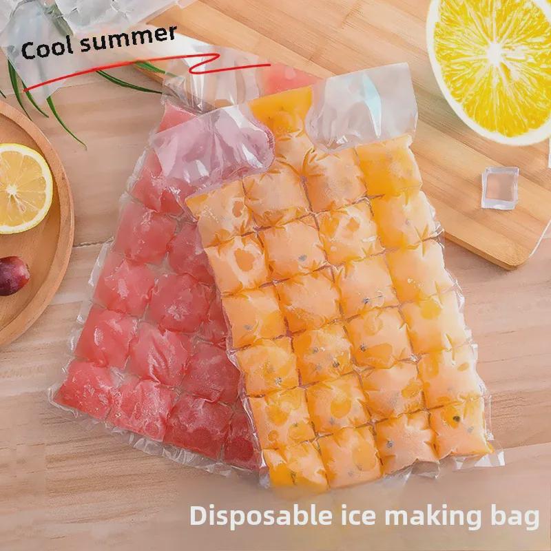 Self-Sealing Disposable Ice Cube Bags, Passion Fruit Edible Ice Mold for Home