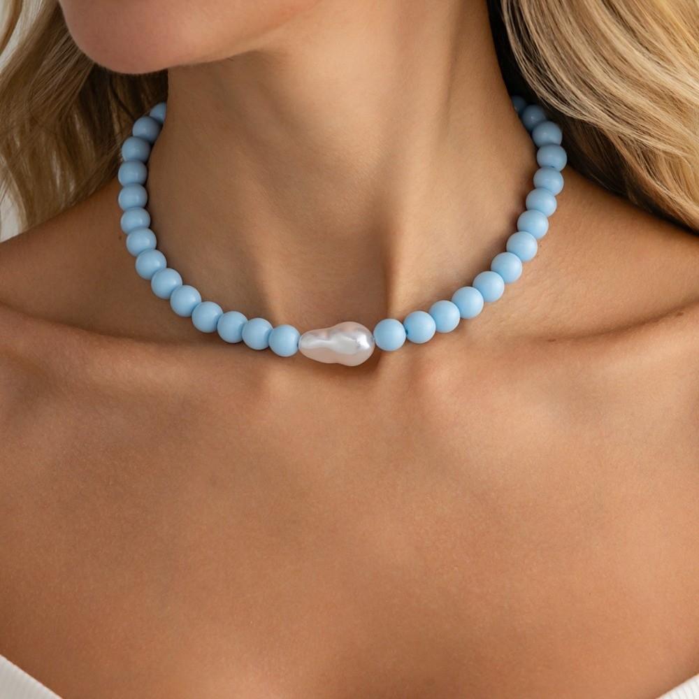 Round Imitation Pearl Pendant Necklaces Dopamine Color Colored Charms Jewelry Gifts