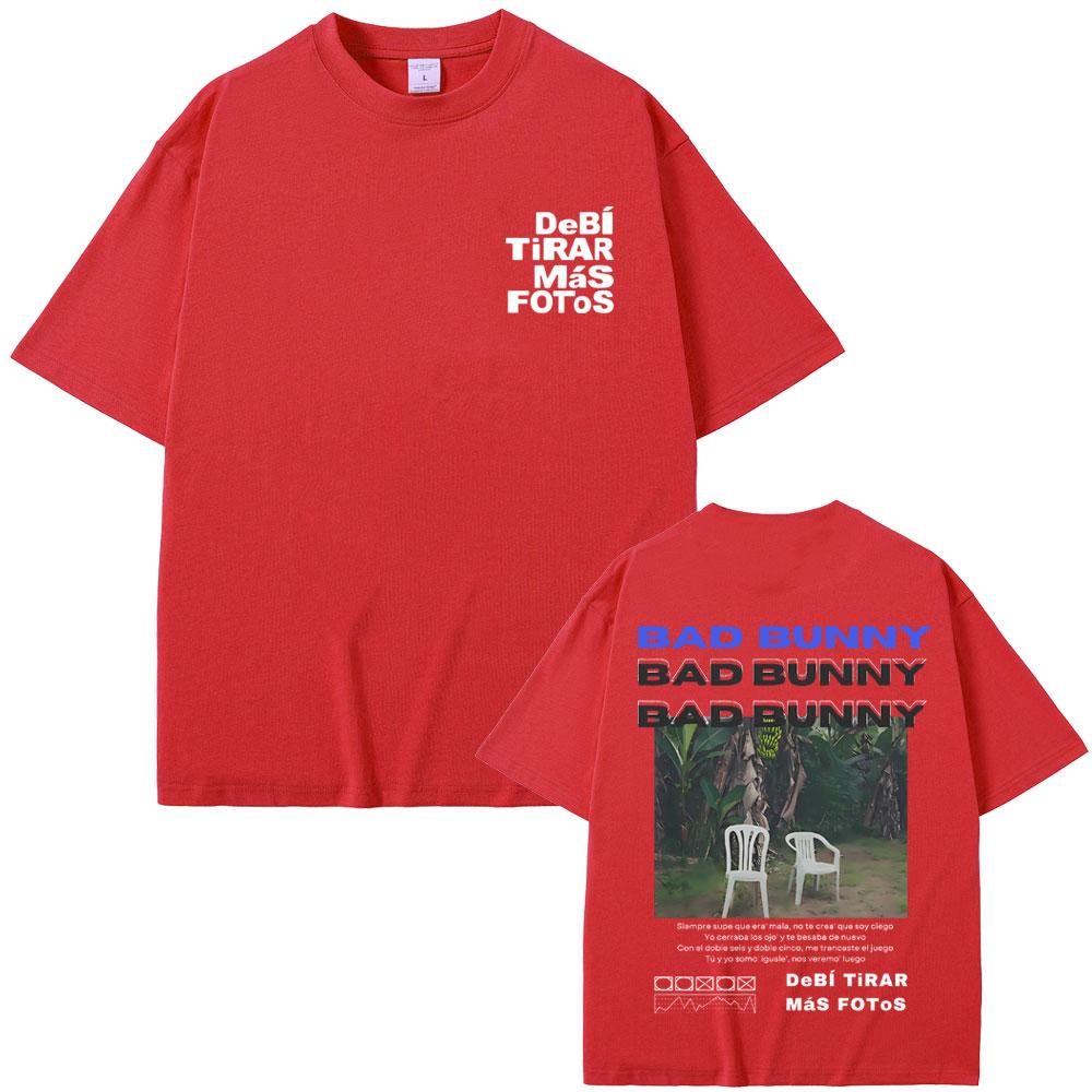 Знаменитая футболка для рэпера Bad Bunny DeBi TiRAR MaS FOToS DTMF Футболка Графика Унисекс Хлопковая футболка Унисекс Хип-хоп Ретро Мода