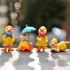 4pcs Anime Figure Little Yellow Duck Model Decor Cute Car Mounted Ornaments Auto Interior Dashboard Accessories for Girls Gifts