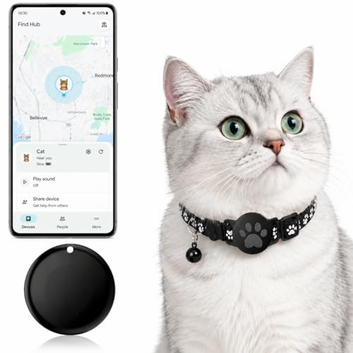 GPS-ошейник-трекер для кошек Только для Android Умная метка Водонепроницаемый Совместим с Google Find My Без ежемесячной платы Продвинутое решение для отслеживания Умный
