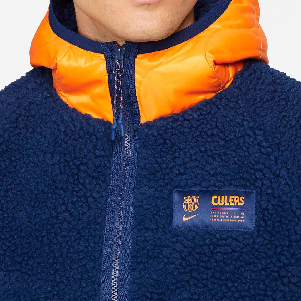 Nike Простая куртка с логотипом и молнией с капюшоном и длинными рукавами, мужская куртка, синяя DJ5820-492