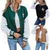 Jackets Bone Letter Patchwork High Street Spring Autumn Baseball Coats Single-breasted Bomber Jacket