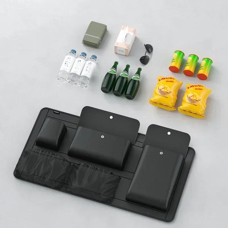 High Capacity Adjustable Car Storage Box Backseat 5 Bag Trunk Organizer Multi-use PU Leather Car Seat Back Organizers with Bag