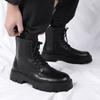 Универсальные мужские ботильоны, мужская повседневная кожаная обувь, мужские мотоциклетные ботинки, зимние плюшевые кроссовки для отдыха на природе, высокие панковские туфли