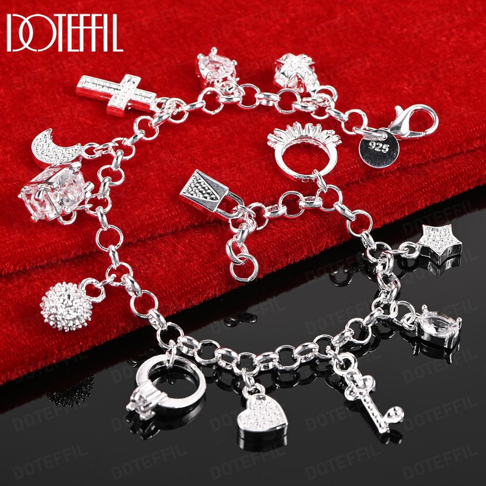 Модный браслет-подвеска из стерлингового серебра 925 пробы, свадебное украшение