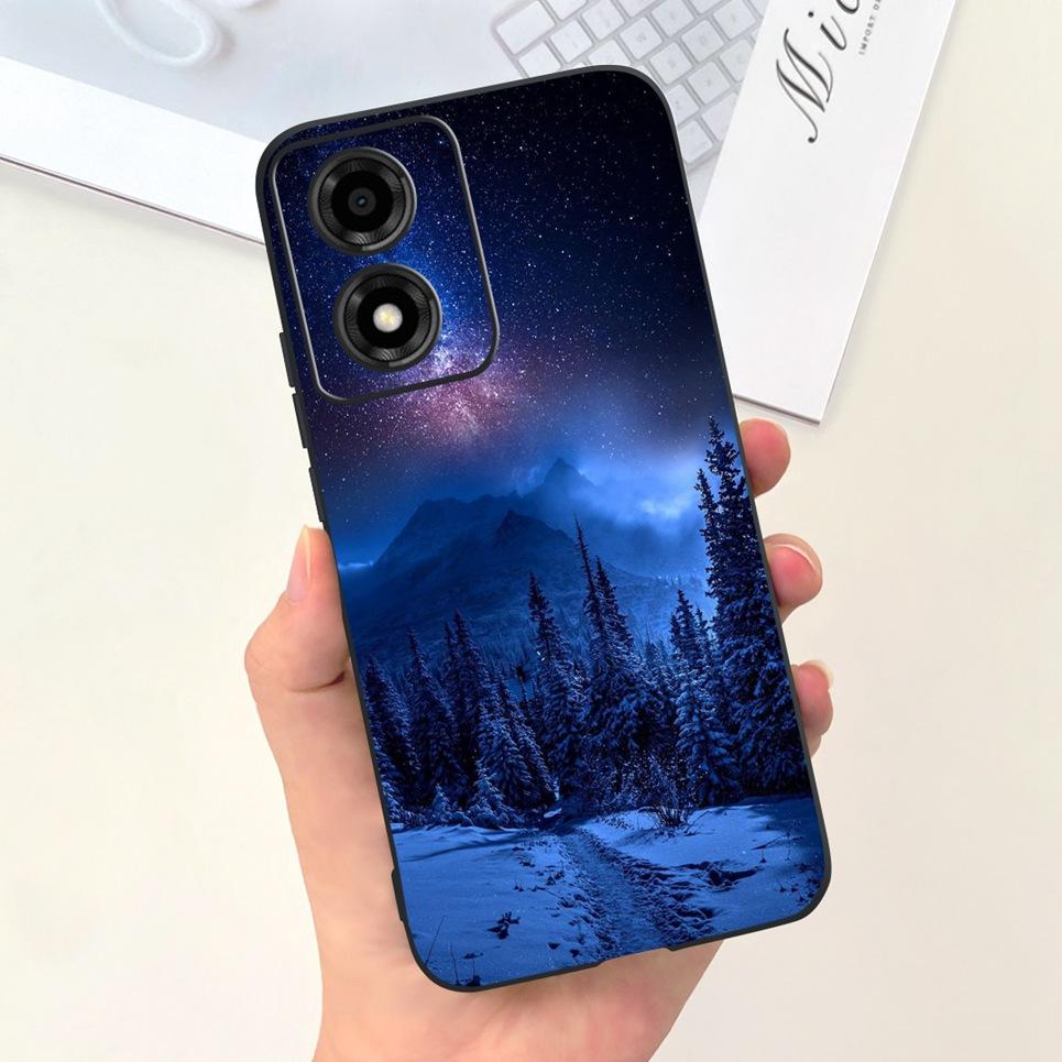 For Moto E14 Motorola Funda Case Cool Cartoon Luxury Painting Phone Case On Motorola E14 4G 6.56" Back Cover Soft Black Silicome