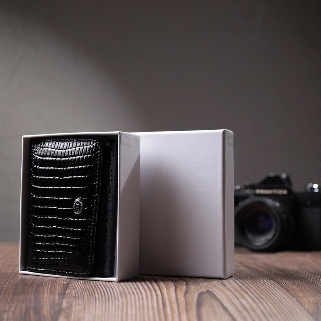 Women's Stylish Wallet Made of Textured Genuine Leather ST Leather 22732 Black